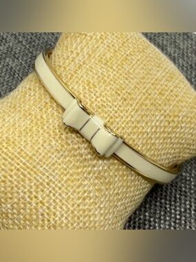 Kate Spade Cream Gold Logo Bangle